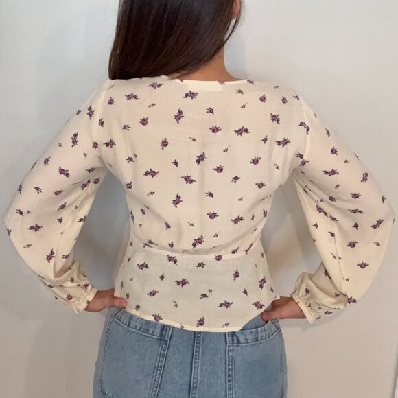 MANGO Floral Print Blouse - Size XS - Picture 3 of 8